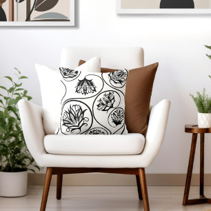 Retro Art Deco Floral Kussen