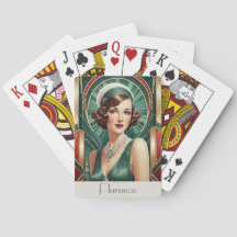 Retro Art Deco Geïnspireerd Portret Vrouw Dames Op