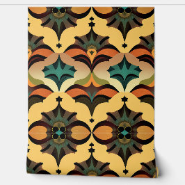 Retro Art Deco Geomatrische Vormen Patroon Behang
