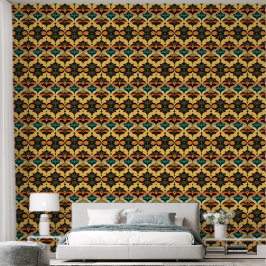 Retro  Art Deco Geomatrische Vormen Patroon Behang