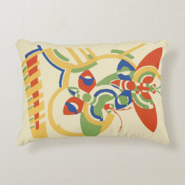 Retro Art Deco geometrische bloemposter kunst Accent Kussen