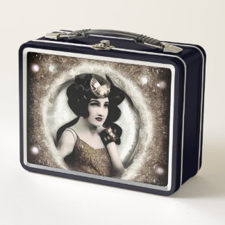 Retro Art Deco Geschilderde Dame