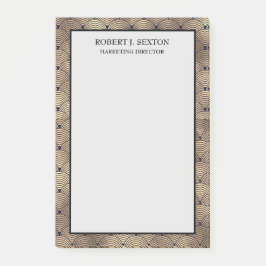 Retro Art Deco Gold en Black Rainbow Pattern Post-it® Notes