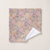 RETRO ART DECO GOLD PINK MARBLE BATHROOM TOWWEL BAD HANDDOEK (Wasdoekje)