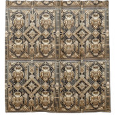 Retro Art Deco Gouden Uilen Douchegordijn (Voorkant)