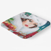 Retro  Art Deco Holiday dame Papieren Bordje (Gebogen)