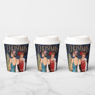 Retro Art Deco Holiday dames Papieren Bekers