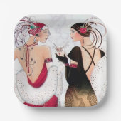 Retro  Art Deco Holiday dames Papieren Bordje (Voorkant)