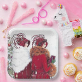 Retro  Art Deco Holiday dames Papieren Bordje (Feest)