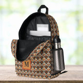 Retro Art Deco Jazz Age gedempte kleuren monogram Bedrukte Rugzak