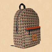 Retro Art Deco Jazz Age gedempte kleuren monogram Bedrukte Rugzak