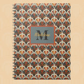 Retro Art Deco Jazz Age gedempte kleuren monogram Notitieboek