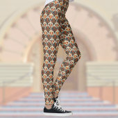 Retro Art Deco Jazz Age gedempte kleuren Sinaasapp Leggings