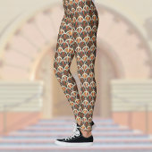 Retro Art Deco Jazz Age gedempte kleuren Sinaasapp Leggings