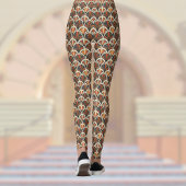 Retro Art Deco Jazz Age gedempte kleuren Sinaasapp Leggings