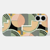 Retro Art Deco Jazz Blauwgroen cirkels patroon Case-Mate iPhone Case (Achterkant (horizontaal))