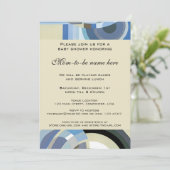 Retro Art Deco Jazz  Blue Boy Baby shower Kaart (Staand voorkant)