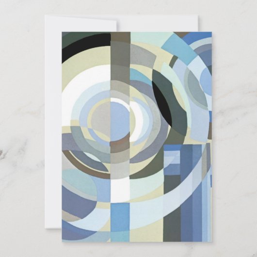 Retro Art Deco Jazz  Blue Boy Baby shower Kaart (Achterkant)