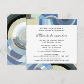 Retro Art Deco Jazz Blue Boy Baby shower Kaart (Voorkant / Achterkant)