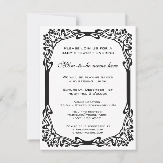 Retro Art Deco Jazz  Blue Boy Baby shower Kaart (Voorkant)