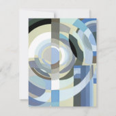 Retro Art Deco Jazz  Blue Boy Baby shower Kaart (Achterkant)