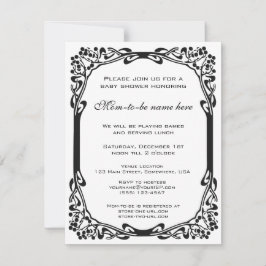 Retro Art Deco Jazz  Blue Boy Baby shower Kaart