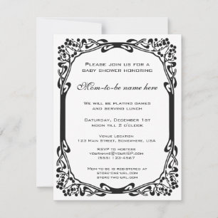 Retro Art Deco Jazz  Blue Boy Baby shower Kaart