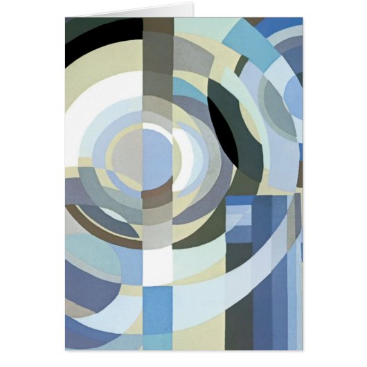 Retro Art Deco Jazz  Blue Circles Patroon (Voorkant)