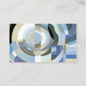 Retro Art Deco Jazz Blue Circles Patroon Visitekaartje (Achterkant)