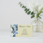 Retro Art Deco Jazz Blue Circles Patroon Visitekaartje (Staand voorkant)