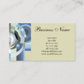 Retro Art Deco Jazz Blue Circles Patroon Visitekaartje (Voorkant)