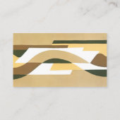 Retro Art Deco Jazz Brown Autumn Curve Patroon Visitekaartje (Achterkant)