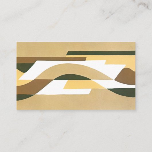 Retro Art Deco Jazz Brown Autumn Curve Patroon Visitekaartje (Achterkant)