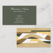 Retro Art Deco Jazz Brown Autumn Curve Patroon Visitekaartje (Voorkant / Achterkant)