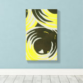 Retro Art Deco Jazz cirkels patronen Canvas Afdruk (Insitu (Houten vloer))