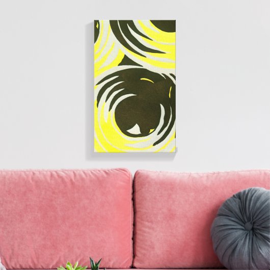 Retro Art Deco Jazz cirkels patronen Canvas Afdruk (Insitu (Woonkamer))