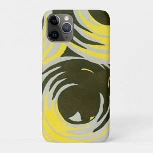 Retro Art Deco Jazz  cirkels patronen iPhone 11 Pro Hoesje
