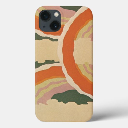 Retro Art Deco Jazz cirkels wolkenregenboogpatroon Case-Mate iPhone Case (Achterkant)