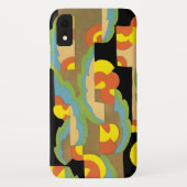 Retro Art Deco Jazz cirkels wolkenregenboogpatroon Case-Mate iPhone Case (Achterkant)