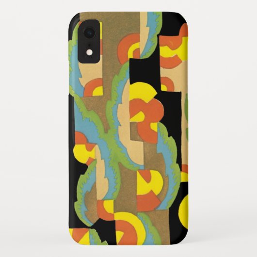 Retro Art Deco Jazz cirkels wolkenregenboogpatroon Case-Mate iPhone Case (Achterkant)