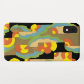 Retro Art Deco Jazz cirkels wolkenregenboogpatroon Case-Mate iPhone Case (Achterkant (horizontaal))