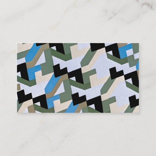 Retro Art Deco Jazz Geometric Zig Zag Pattern Visitekaartje (Achterkant)