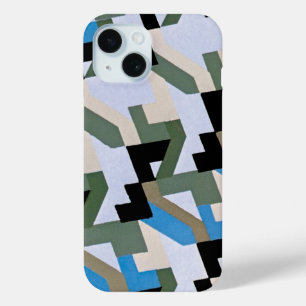 Retro Art Deco Jazz Geometrisch Zig Zag Patroon iPhone 15 Case