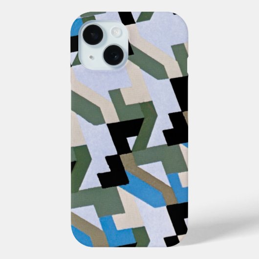 Retro Art Deco Jazz Geometrisch Zig Zag Patroon Case-Mate iPhone Case (Achterkant)