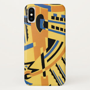 Retro Art Deco Jazz Geometrische vormen patronen iPhone X Hoesje