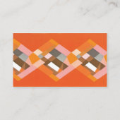 Retro Art Deco  Jazz Oranje diamantpatroon Visitekaartje (Achterkant)