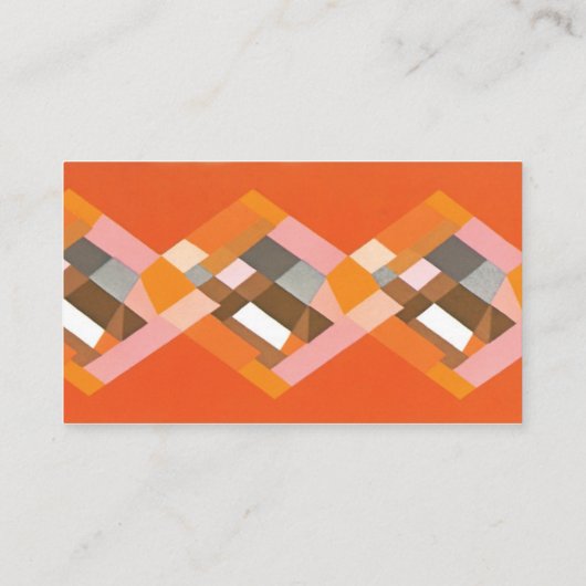 Retro Art Deco  Jazz Oranje diamantpatroon Visitekaartje (Achterkant)