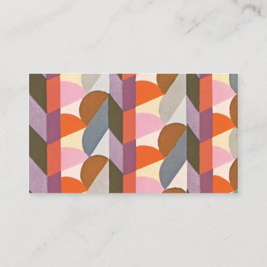Retro Art Deco Jazz pasteelkleuren vormen patronen Visitekaartje (Achterkant)