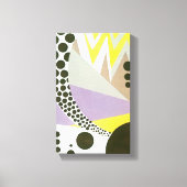 Retro Art Deco Jazz Polka Dots Zig Zag Pattern Canvas Afdruk (Voorkant)