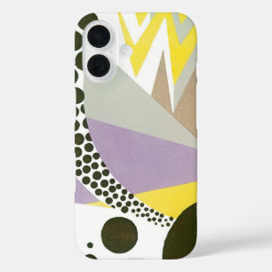 Retro Art Deco Jazz Stippen Zig Zag Patroon iPhone 16 Hoesje